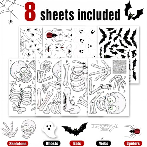 Halloween Skeleton Window Clings Decor Halloween Decorations Ghost Stickers - Variation of THIS listing