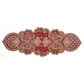 Handmade Beaded Table Runner 13x36 Inches Teal Gold Silver - Paisley Design, Charcoal Silver Gold Variation