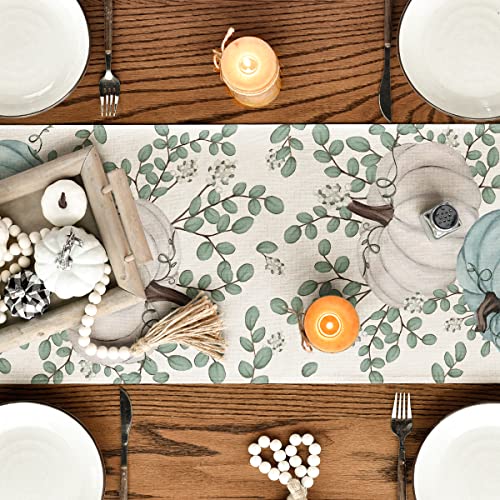 13x108 Inch Fall Table Runner - Teal Polyester Home Decor for Parties & Holidays