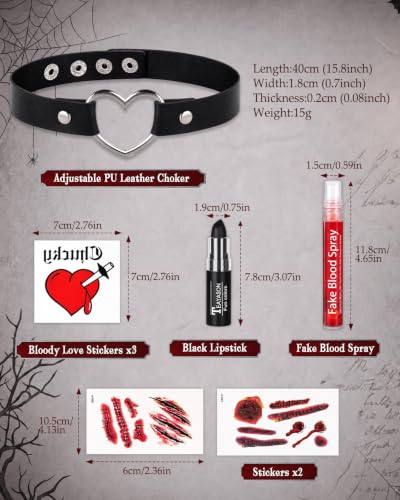 Halloween Horror Bride Makeup Kit with Fake Blood & Lipstick - Gothic Costume Set