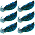 6 pcs Christmas Peacock Ornaments Blue Feather Tail Glitter Decor for Tree & Garden - Variation of THIS listing