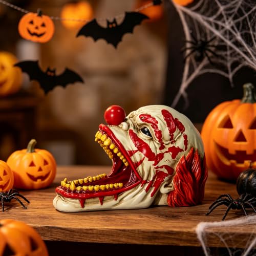 Halloween Candy Bowl Clown Decor - Motley Halloween Indoor Outdoor Resin Statue
