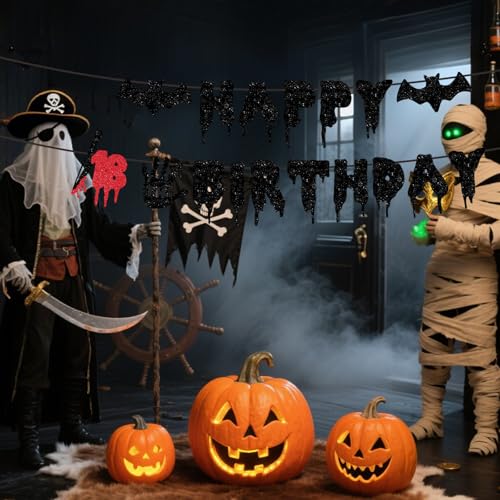 Halloween Killer 18th Birthday Banner - Bloody Horror Party Decor
