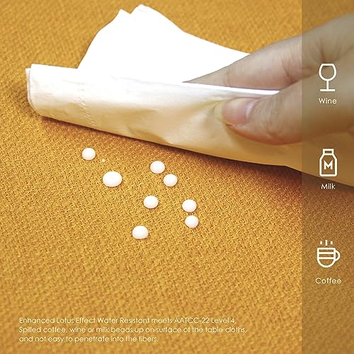 Waterproof Linen Style Rectangle Tablecloth 70x55 Inches - Gold Orange