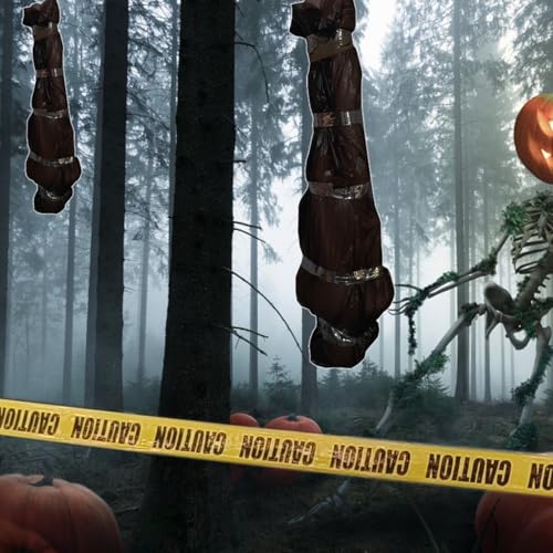Halloween Inflatable Hanging Corpse Body Bag Set - Black Outdoor Indoor Decoration