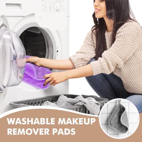 Reusable Makeup Remover Cloths 24 Pack - Soft Microfiber Face Towels for All Skin Types
