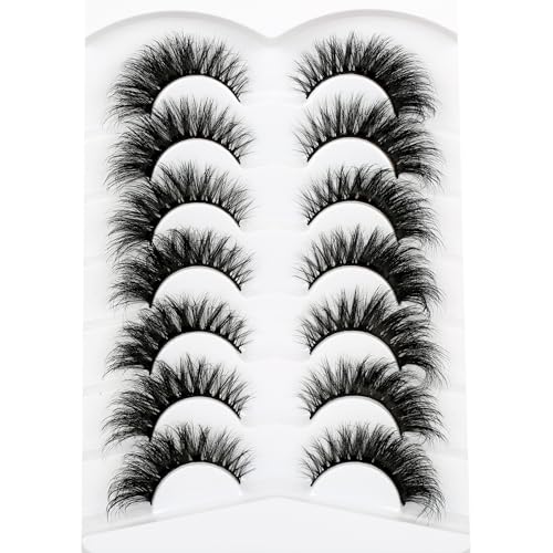 Pooplunch FOXY-A 8-18MM Fluffy Cat Eye Winged False Eyelashes 7 Pairs