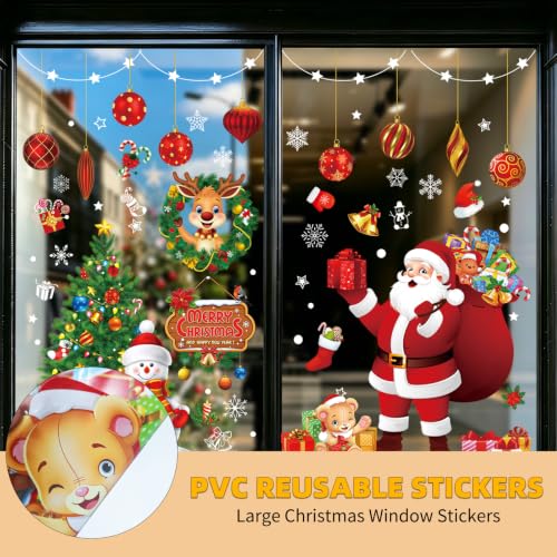Extra Large Christmas Window Stickers Decals - A-Christmas Variation