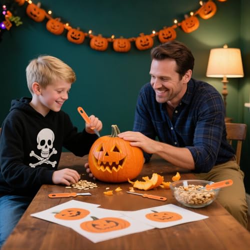 Halloween Pumpkin Carving Kit - Stainless Steel Tools Set for DIY Jack-o'-Lanterns