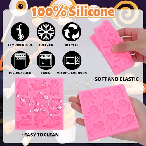 Halloween Ghost Silicone Molds - 4 Pack for Cake, Candy, Chocolate & Crafts