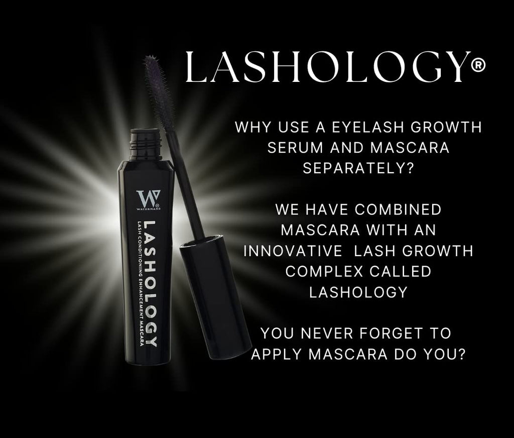 Watermans Lashology Eyelash Growth Mascara - Black Formula for Thicker, Stronger, Fuller Lashes