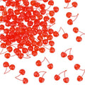 Artificial Plastic Cherry Decorations - Lifelike Red Mini Fruit Set, 60pcs
