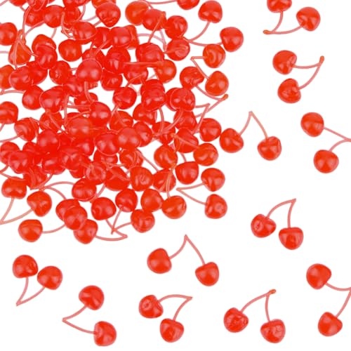 Artificial Plastic Cherry Decorations - Lifelike Red Mini Fruit Set, 60pcs