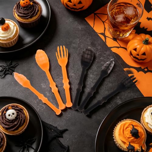 Halloween Skeleton Hand Utensil Set - 6 Plastic Spooky Serving Tools