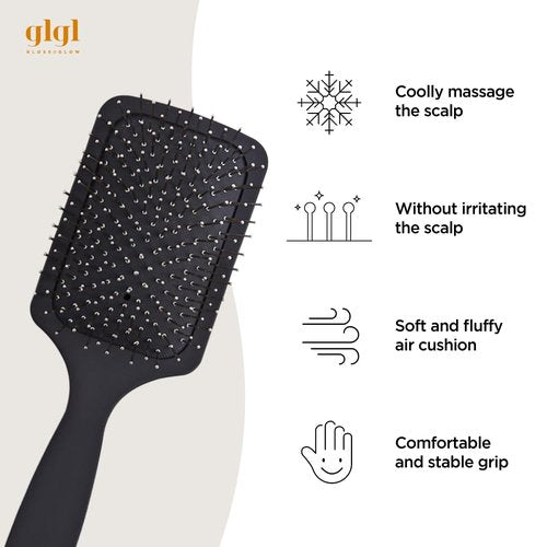GLGL Premium Metal Bristle Hair Brush - Ergonomic Scalp Massager & Detangler for All Hair Types | Wet & Dry Use
