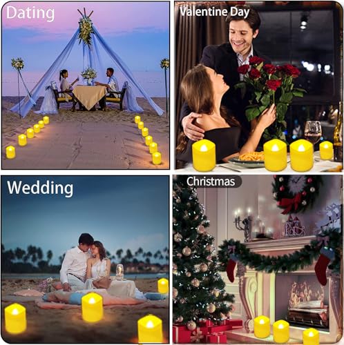 Rechargeable Flameless LED Tea Lights with Remote & Timer - Warm White - 6 Pack