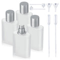 Jxcmeng 4 Pack 50ml/1.69 Oz Empty Frosted Glass Spray Bottles Perfume Atomizer, Refillable Empty Spray Perfume Bottles Fine Mist Atomizer Dispenser Container for Travel (4 Pcs 50ml Frosted Bottles)