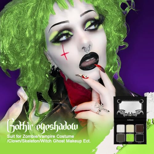 Vegan Green & Brown Eyeshadow Palette - Cyber Zombie Variation #02, Gothic Halloween Makeup