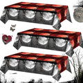 3-Pack Stranger Theme Birthday Party Tablecloths - Red & Black Waterproof Plastic, 54 x 108 Inches - Variation 3