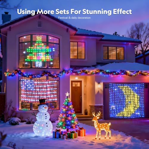RGB DIY Smart Curtain Lights - 400 LED, 6.5x6.5 ft, App & Bluetooth Control