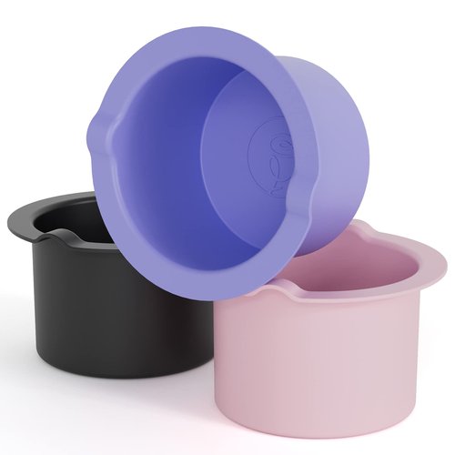 Silicone Wax Warmer Liner 14oz Pot Liner for Waxing Replacement Microwave Easy to Clean Reusable 3pcs Non-Stick Wax Silicone Bowl Diameter 9cm