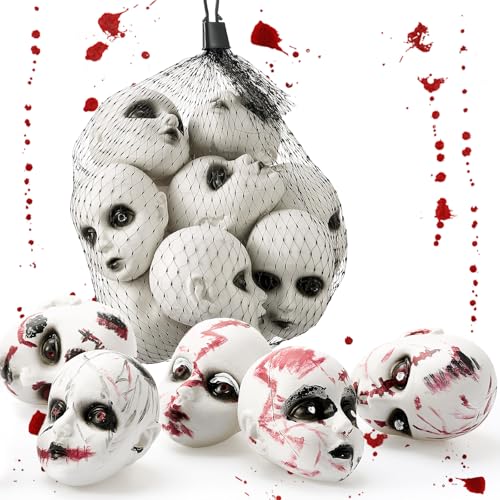 Halloween Baby Doll Heads Bloody Scary Plastic Set - Vintage 24 Pieces