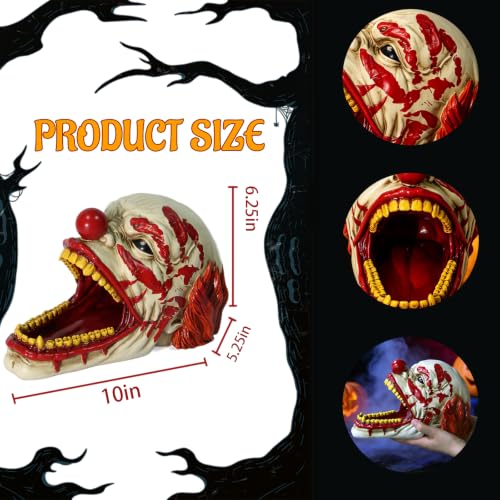 Halloween Candy Bowl Clown Decor - Motley Halloween Indoor Outdoor Resin Statue