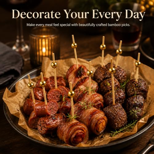 Mixed Ombre Cocktail Picks 200PCS - Elegant Bamboo Skewers for Appetizers