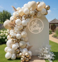 Sand White and Gold Balloon Arch Kit - 140Pcs Boho Wedding & Party Decorations