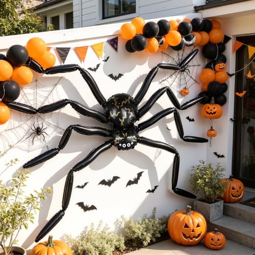 1Pcs Giant Halloween Spider Balloon - 10.2Ft Black Inflatable Spider Decoration
