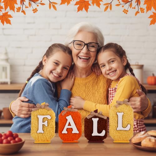 Fall Wooden Sign Set with Teddy Fleece & Jute Bows - Seasonal Home Decor