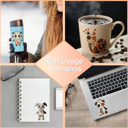 Halloween Animal Voodoo Dolls UV DTF Stickers - 12 Sheets for Cups & Crafts