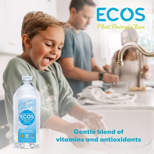 ECOS Supercharged Squeaky Clean: Free & Clear Refill Hand Soap (2 Pack) | Emphasizes both cleaning power friendliness