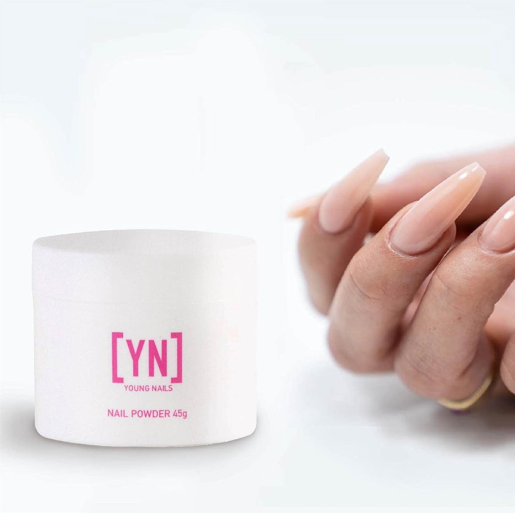Young Nails Acrylic Speed Powder - Professional Self-Leveling Nail Powder in Clear, Nude, Pink & White, Sets in 60 Seconds