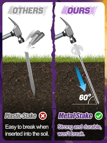 12 Pack Metal Inflatable Stakes for Halloween Decorations - 7.9 Inch