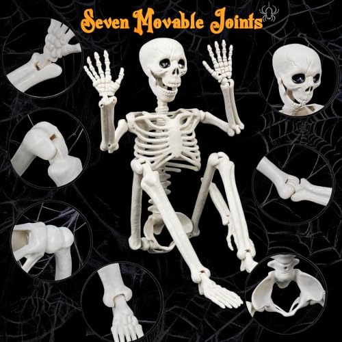 3 FT Human & Dog Skeleton Halloween Decorations Outdoor Indoor Set - Spooky Scene Props