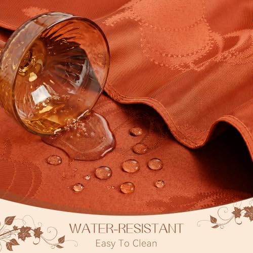 Fall Jacquard Pumpkin Tablecloth - Orange 60 x 84 Inch Rectangular Seasonal Decor