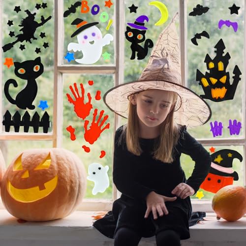 Sinload Ghost Halloween Window Gel Clings - 6 Sheets, Spooky Ghost Design
