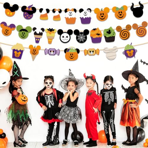 Halloween Decorations Banner 3pcs - Trick or Treat Pumpkin & Letter Design