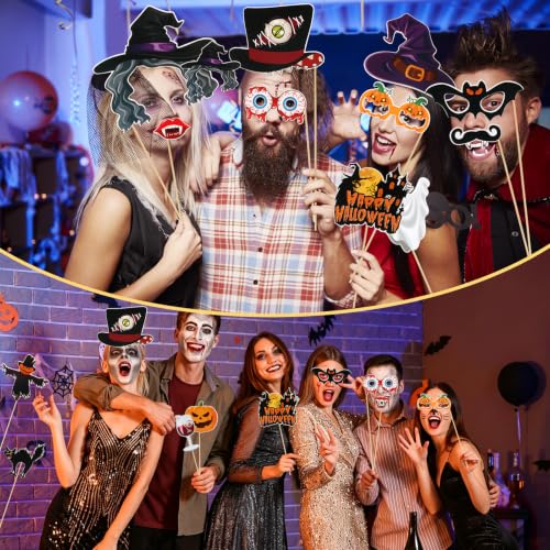 30PCS Halloween Photo Booth Props Set - Spooky Party Decorations