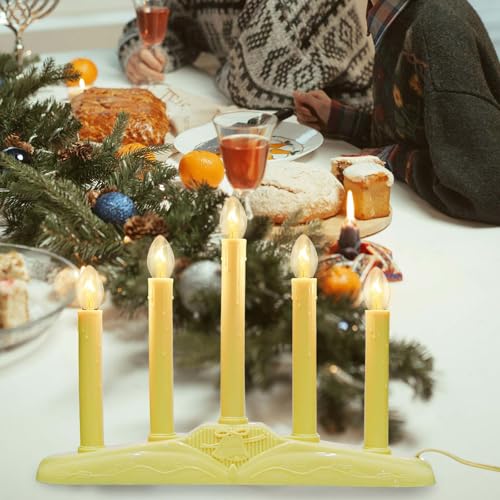 Ivory 5 Light Electric Window Candles Christmas Candle Lights with Spare Bulb