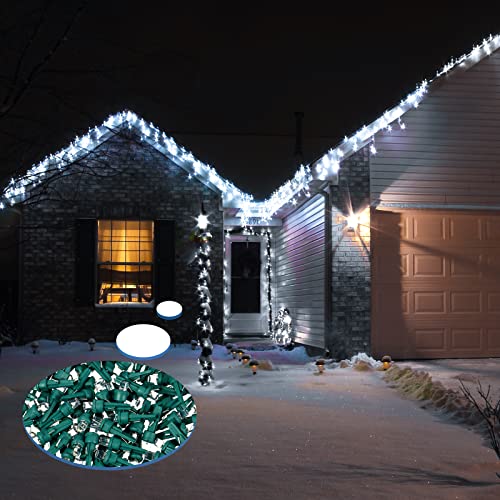 48 Pcs LED Replacement Bulbs for Christmas String Lights - Green & Cold White