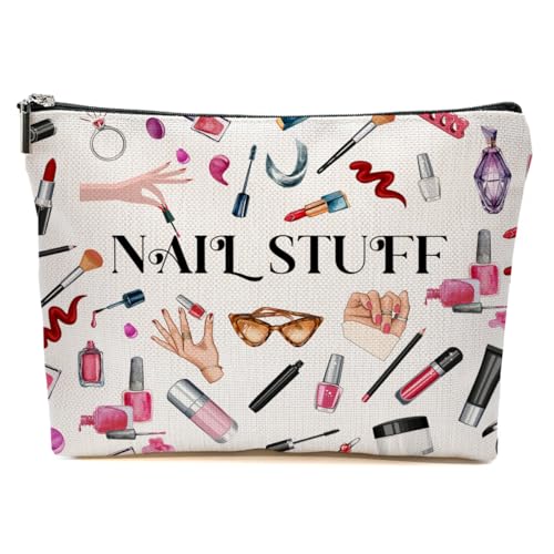Multicolor Nail Tech Makeup Bag - Travel Organizer Cosmetic Pouch