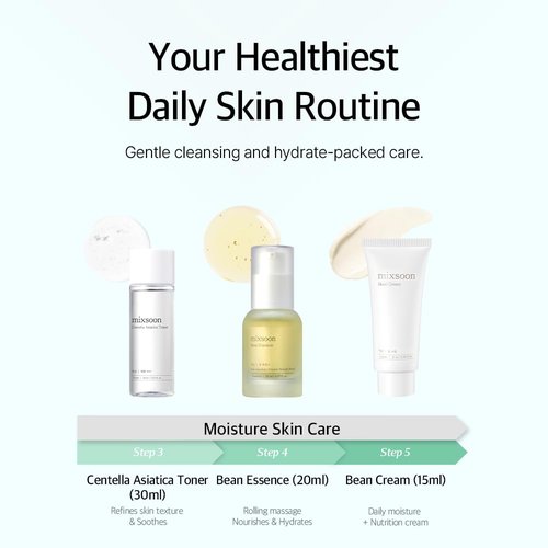 mixsoon Pure Glow Essentials Set-5-Step Skincare Kit - Hydrating Skincare Gift Set, Cleansing Oil, Foam, Toner, Essence, Cream (15ml*1+20ml*3+30ml*1) 105ml / 3.55 Fl. Oz. Korean Glass Skin Care