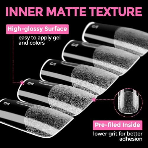 Medium Square Soft Gel Nail Tips 216pcs - No Trace, Long Lasting, Easy DIY Manicure