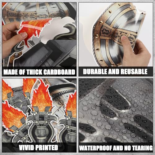 Medieval Party Decorations Set - 30pcs Knight Armor Shields & Props for Halloween & Birthday