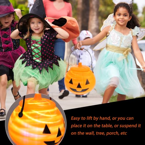Light-Up Halloween Pumpkin Candy Bucket Jack O Lantern Decor