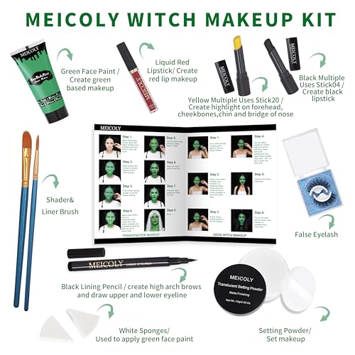Witch Makeup Kit - Green Face Paint, SFX Costume & Halloween Special Effects - Variation of THIS listing