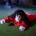 Creepy Halloween Crawling Doll Animatronic - Outdoor Groundbreaker Prop with Lights & Sounds