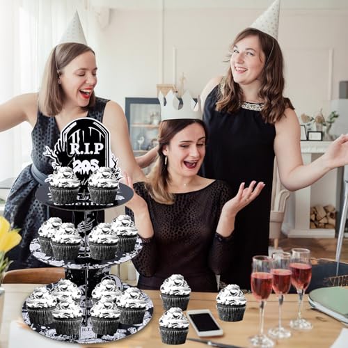 Death to My 20s Party Decorations - Reusable 3-Tier Cupcake Stand Gift